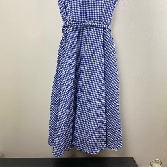 Be by Chetta B Gingham Midi Collared Button Up Shirt Dress Preppy - Picture 7 of 11
